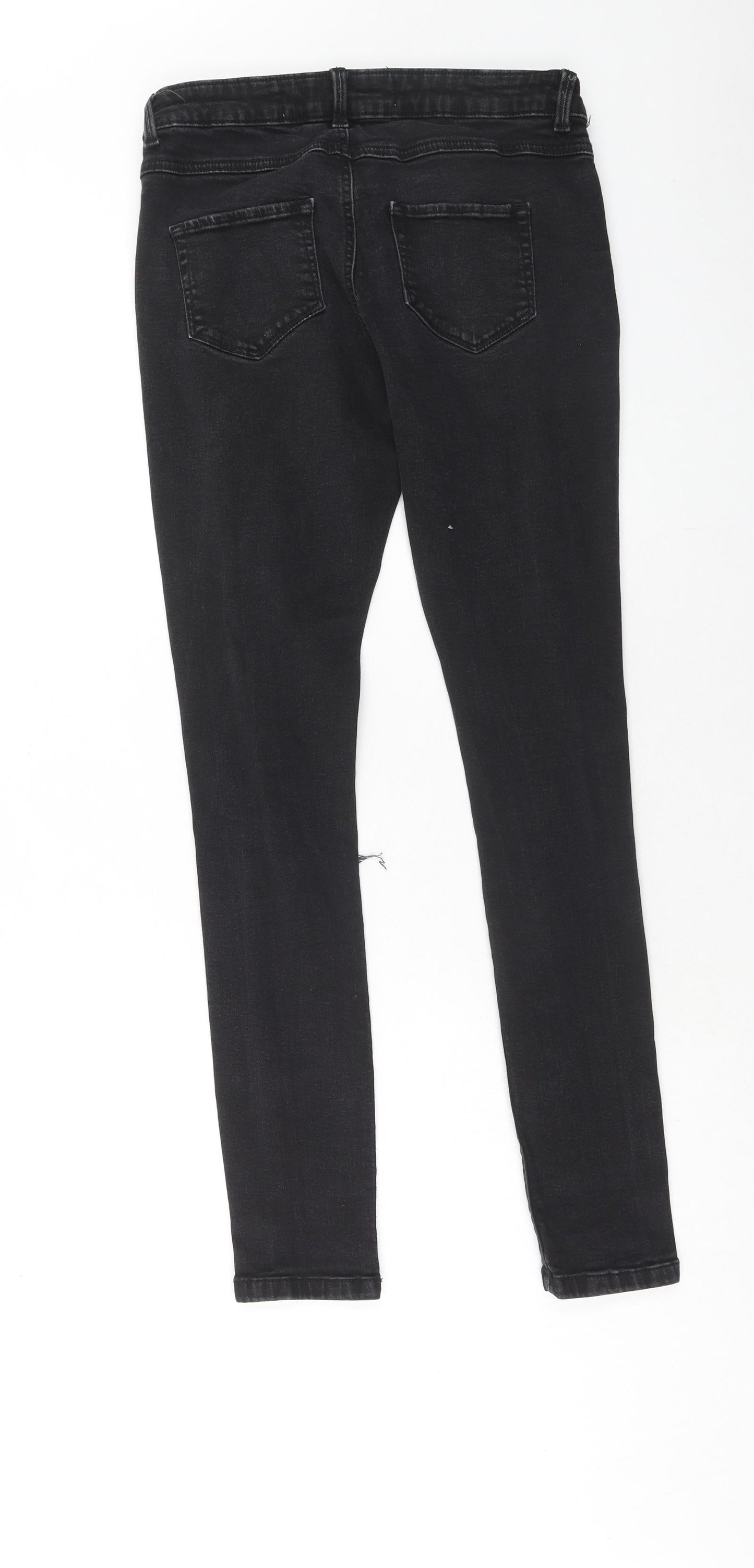 Denim & Co. Womens Black Cotton Skinny Jeans Size 10 Regular Zip