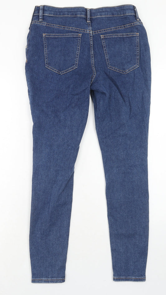 ASOS Womens Blue Cotton Skinny Jeans Size 10 L32 in Regular