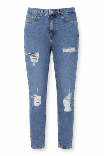 Womens UK Size 26 in Topshop Regular Fit Skinny Blue Jeans