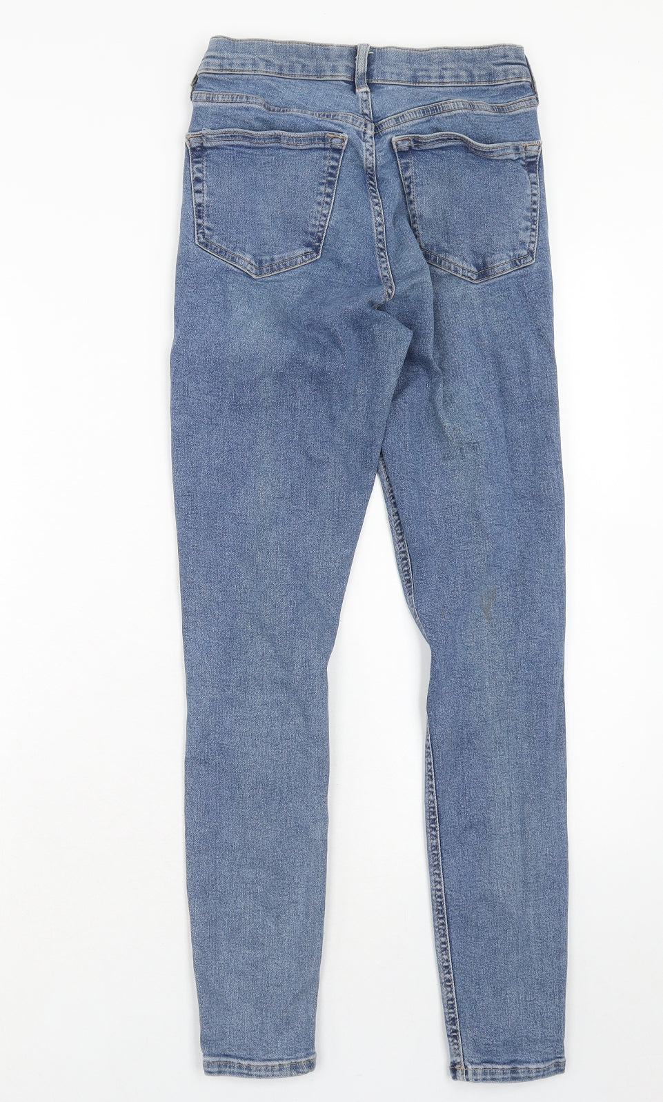 Topshop Womens Blue Cotton Skinny Jeans Size 26 in L32 in Regular Zip