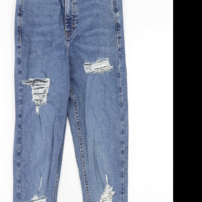 Topshop Womens Blue Cotton Skinny Jeans Size 26 in L32 in Regular Zip