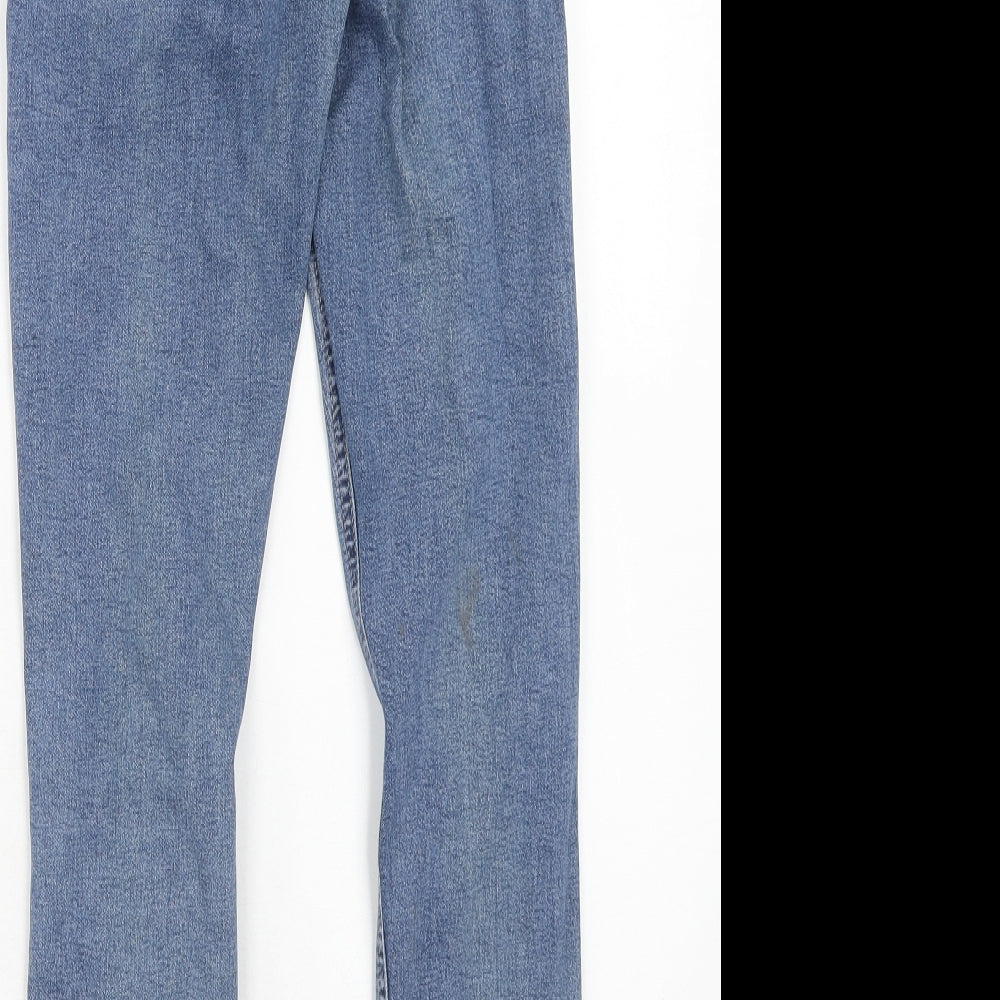 Topshop Womens Blue Cotton Skinny Jeans Size 26 in L32 in Regular Zip