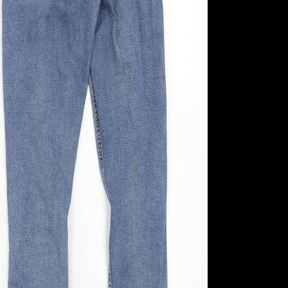 Topshop Womens Blue Cotton Skinny Jeans Size 26 in L32 in Regular Zip
