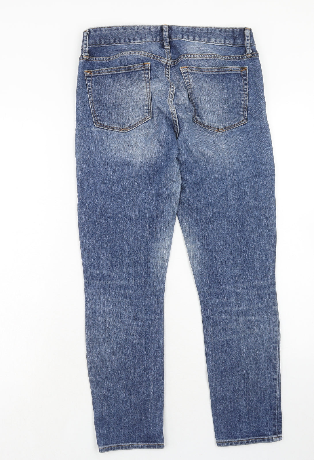 Gap Mens Blue Cotton Straight Jeans Size 28 in Regular Zip - Short Leg