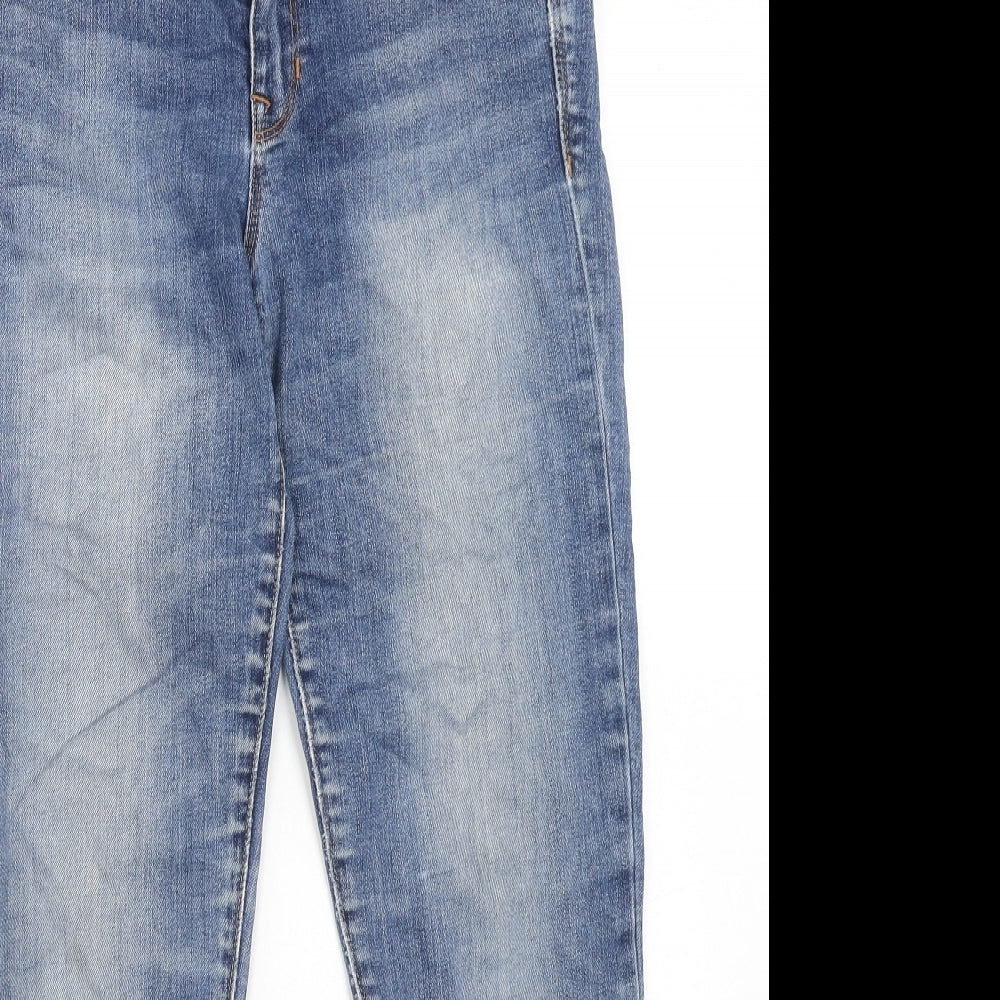 Gap Mens Blue Cotton Straight Jeans Size 28 in Regular Zip - Short Leg