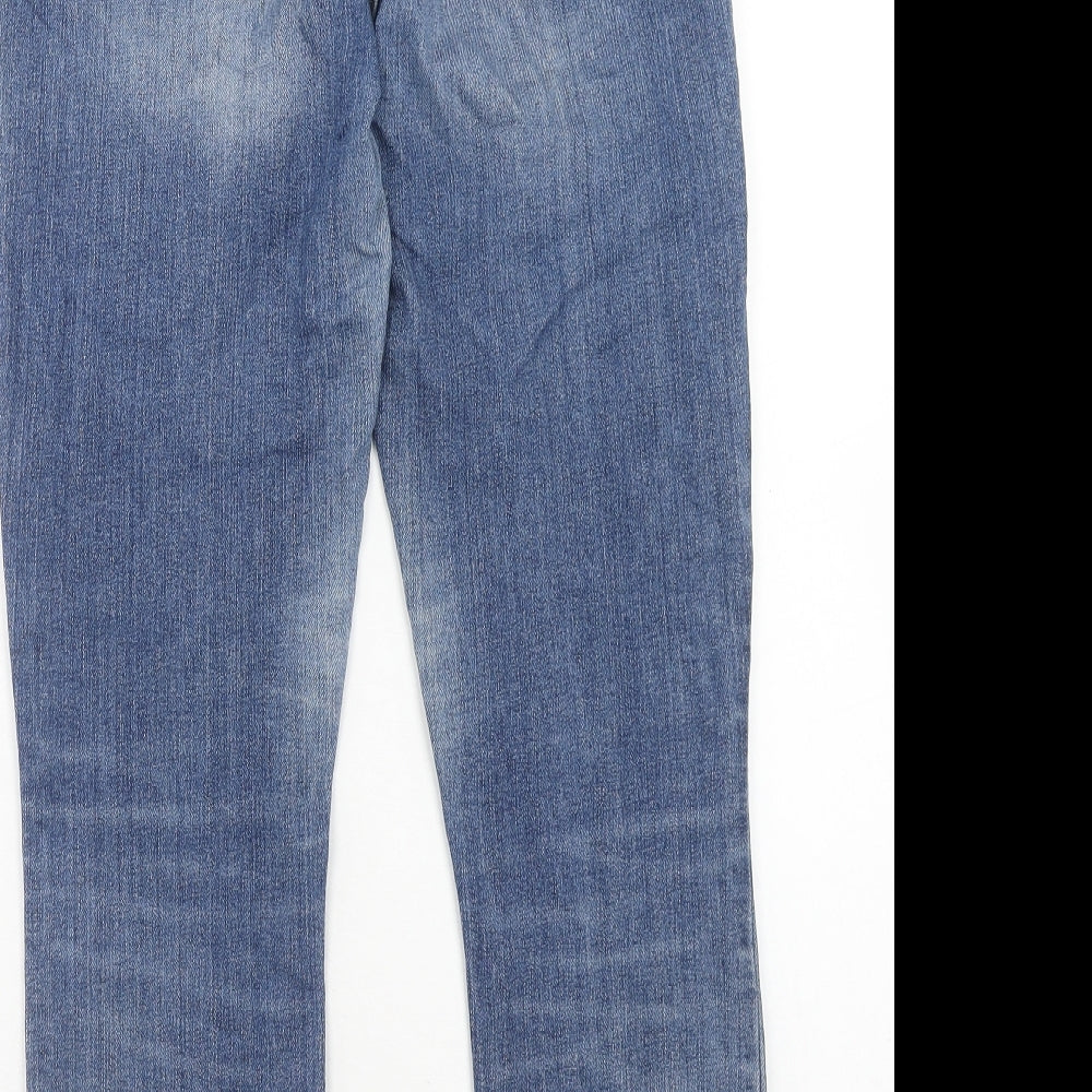 Gap Mens Blue Cotton Straight Jeans Size 28 in Regular Zip - Short Leg