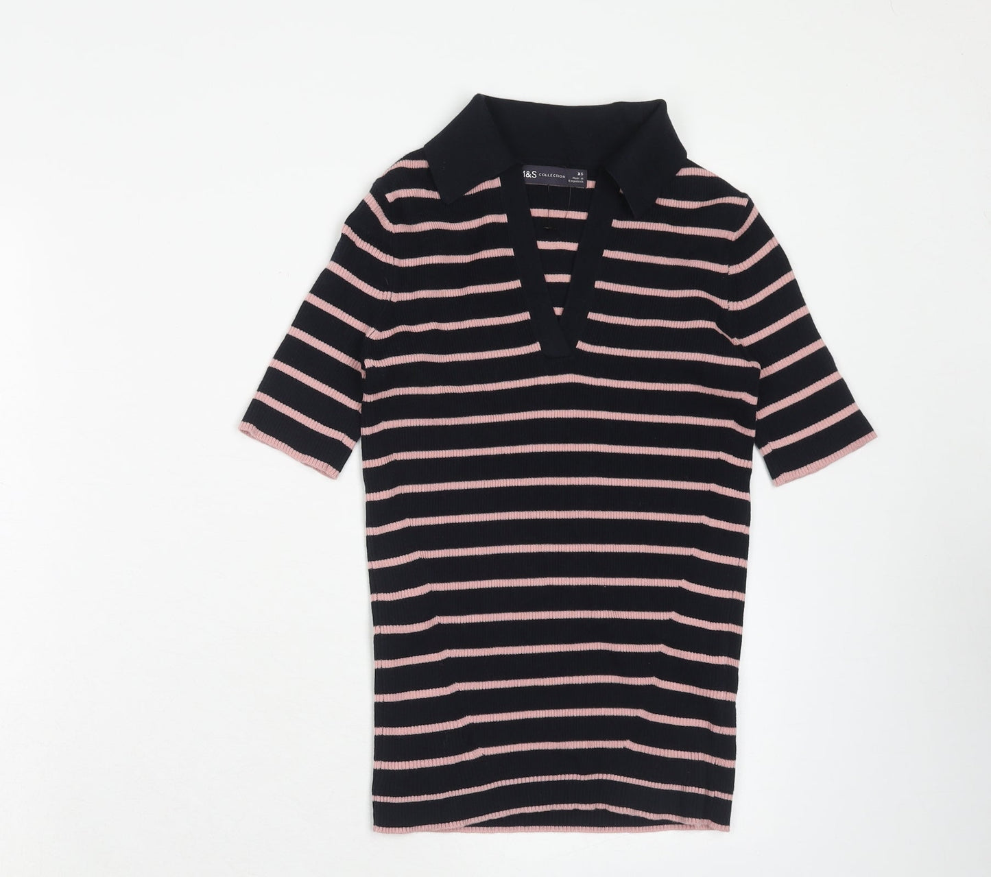 Womens UK Size XS Marks and Spencer Blue Basic Polo