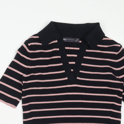 Womens UK Size XS Marks and Spencer Blue Basic Polo