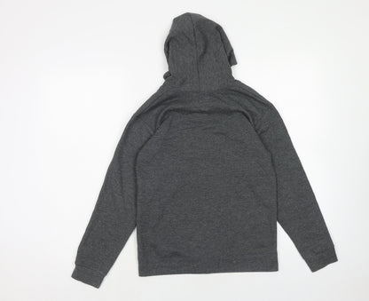 Hanes Boys Grey Cotton Full Zip Hoodie Size 10 Years Zip - T-Rex