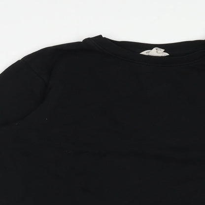 H&M Boys Black Cotton Pullover Sweatshirt Size 12 Years Pullover