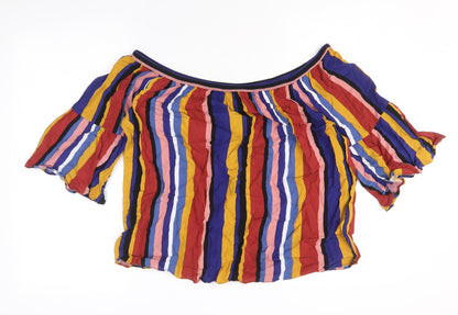 Womens UK Size 16 Papaya Multicoloured Basic Blouse