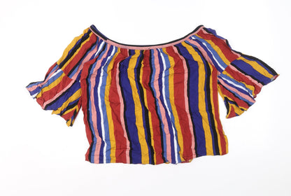 Womens UK Size 16 Papaya Multicoloured Basic Blouse