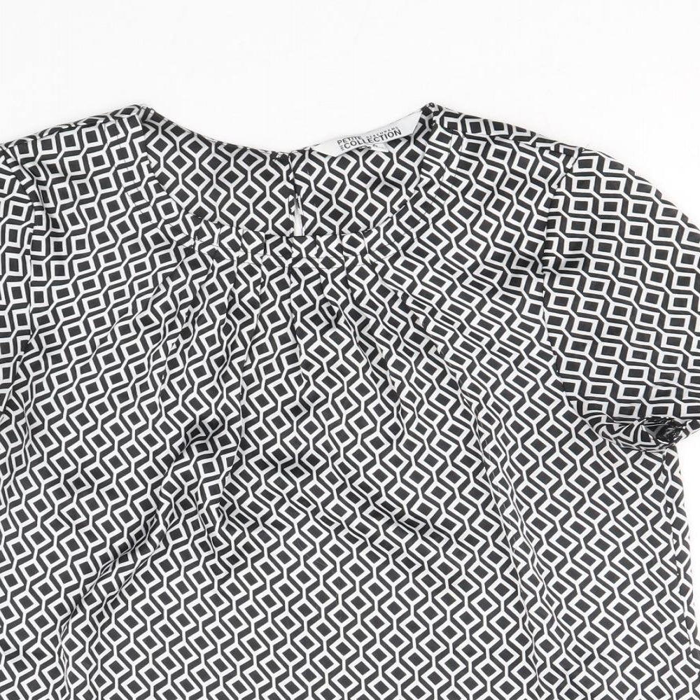 Womens UK Size 8 Debenhams Black Basic Blouse