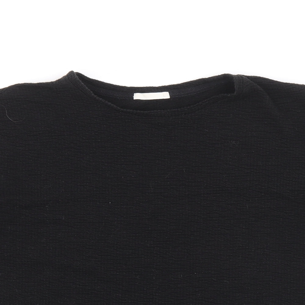 Womens UK Size L Preworn Black Basic Blouse