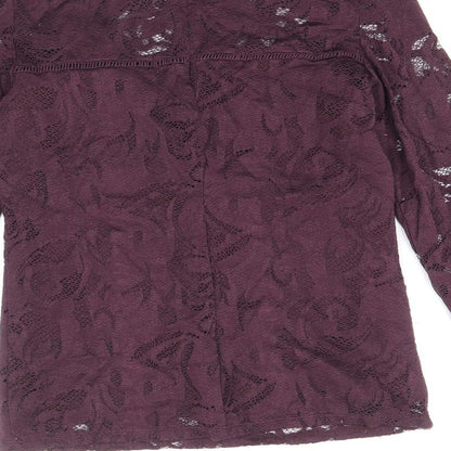 VILA Womens Purple Polyamide Basic Blouse Size XS Round Neck