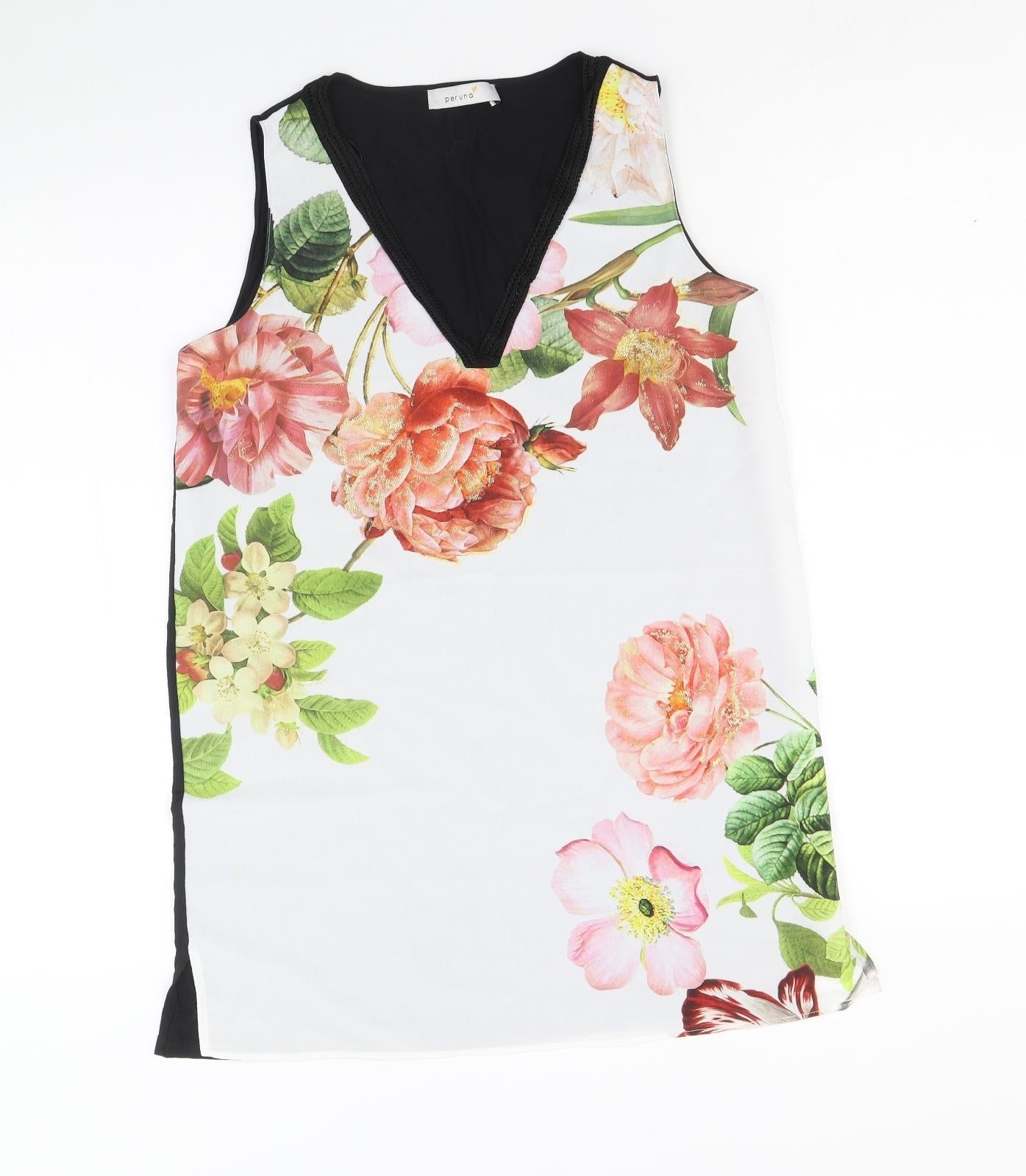 Womens UK Size 8 Per Una Multicoloured Basic Tank