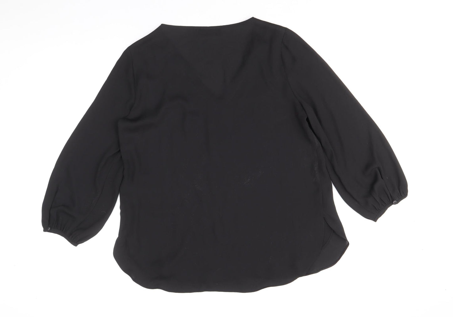 Womens UK Size 12 Wallis Black Basic Blouse
