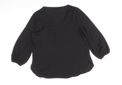Womens UK Size 12 Wallis Black Basic Blouse