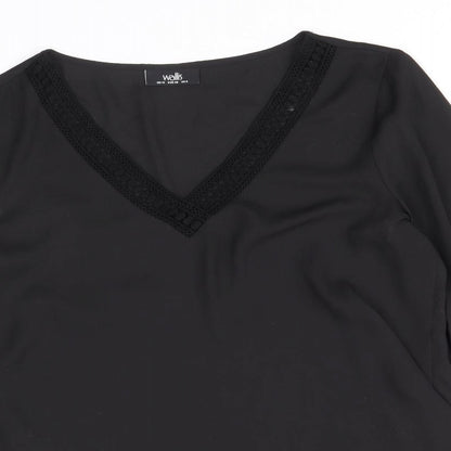 Womens UK Size 12 Wallis Black Basic Blouse