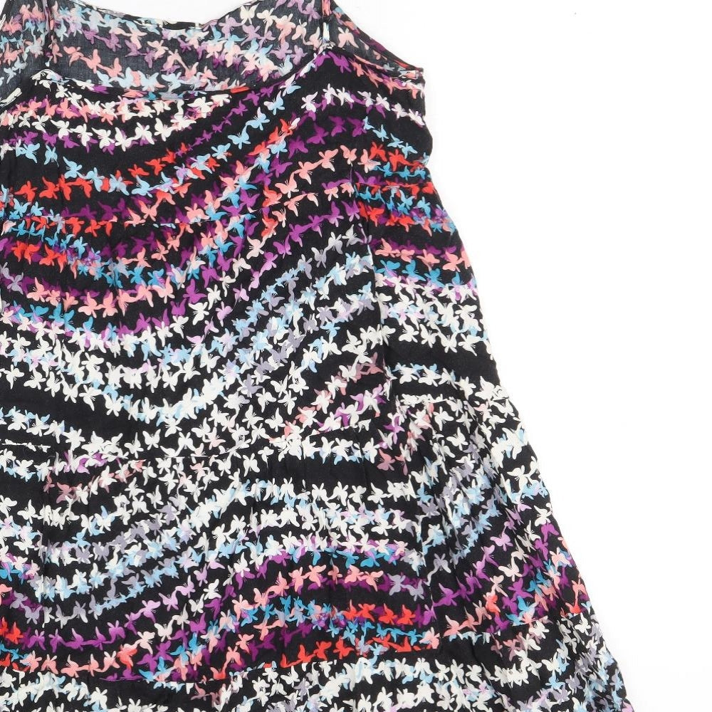 Kana Womens Multicoloured Geometric Viscose A-Line Size L Scoop Neck Pullover - Butterfly