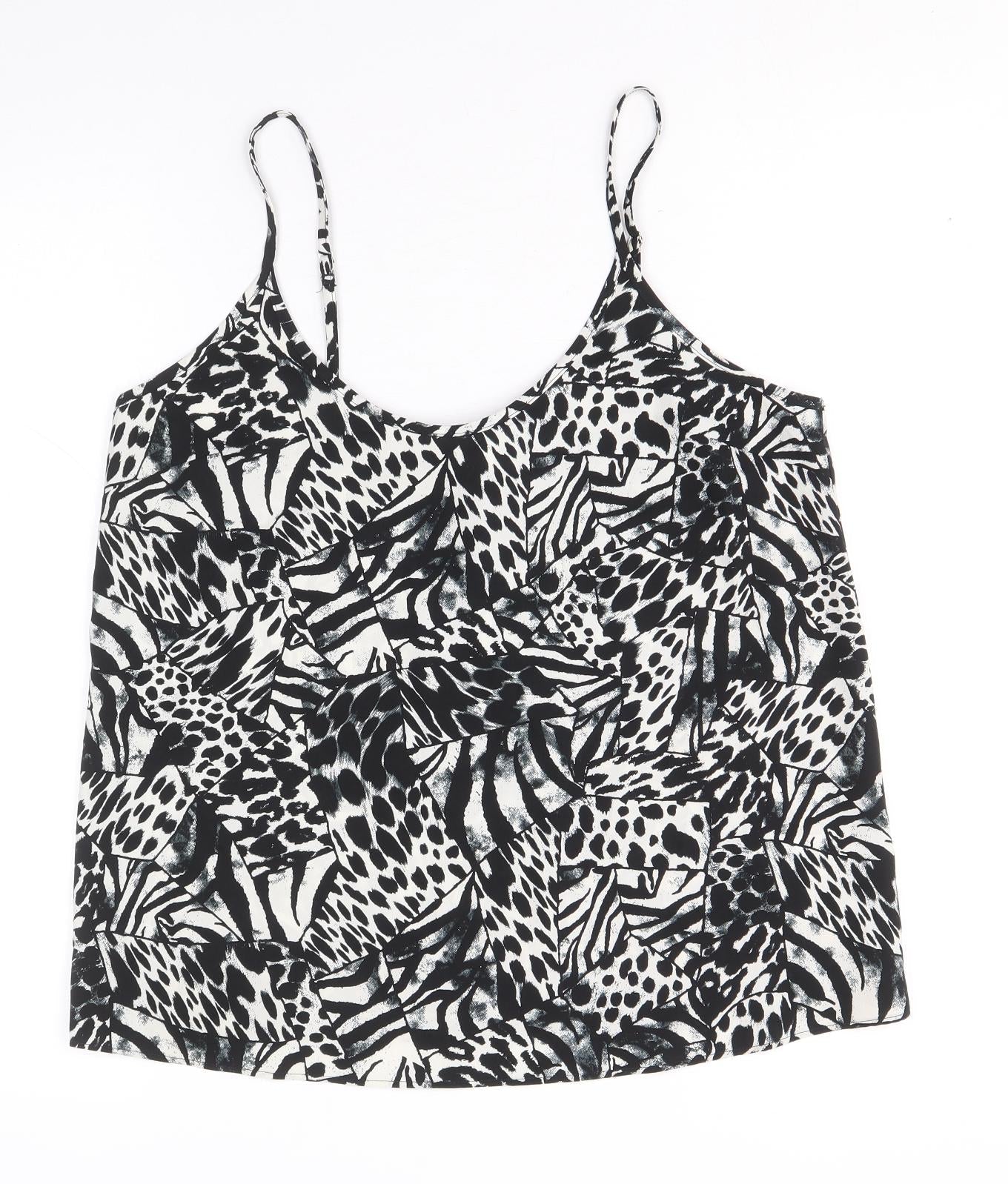 Womens UK Size 10 Topshop Black Camisole Tank