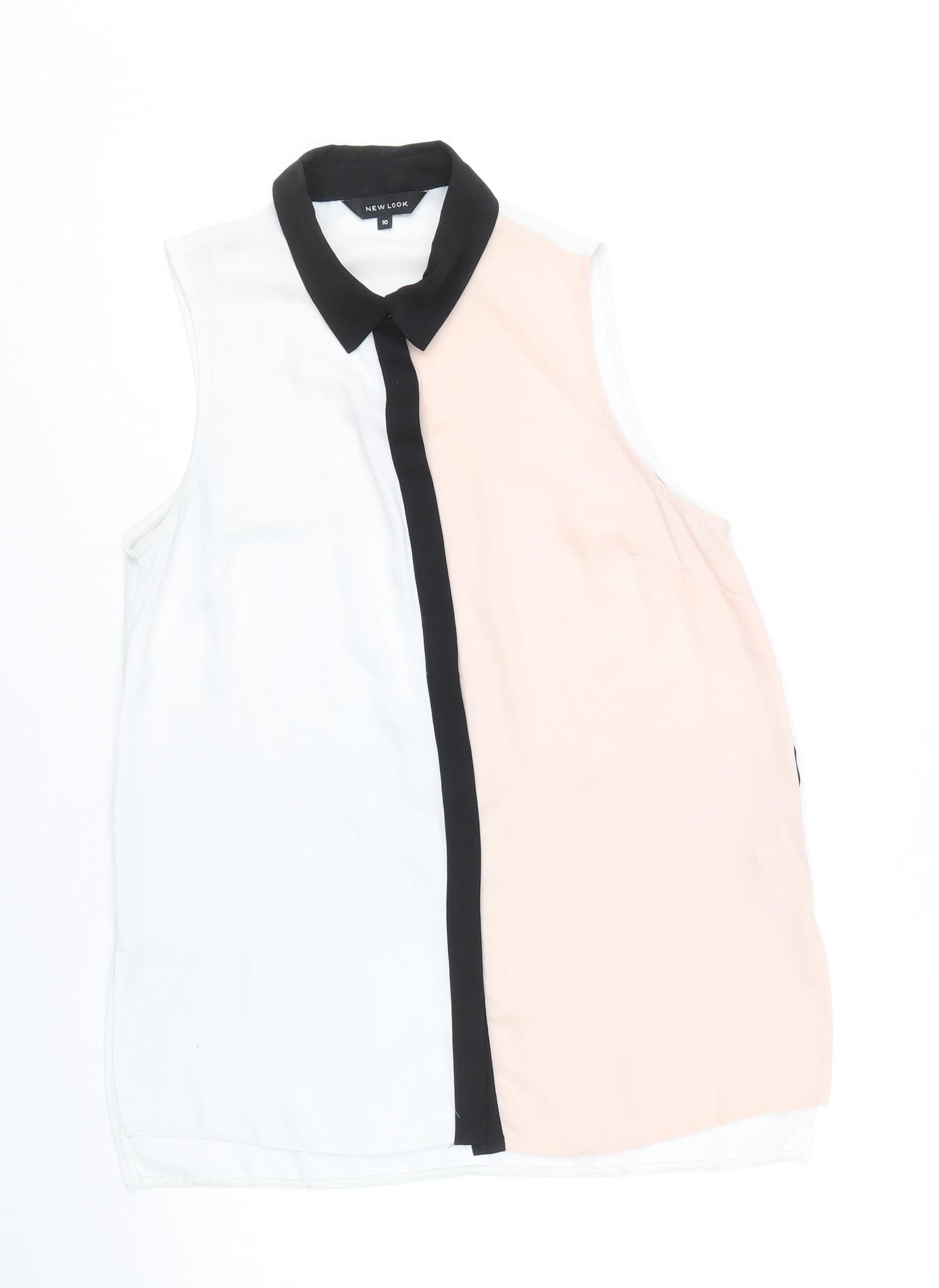 Womens UK Size 10 New Look White Tunic Button-Up