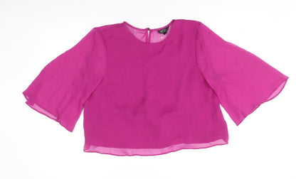 Womens UK Size 10 Topshop Purple Cropped Blouse