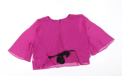 Womens UK Size 10 Topshop Purple Cropped Blouse