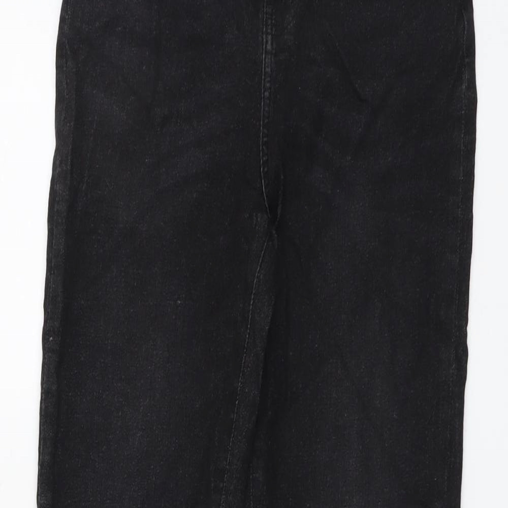 Boohoo Womens Black Cotton Straight Jeans Size 8 L33 in Regular Button