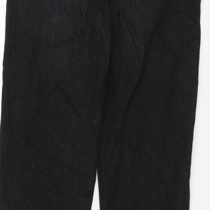 Boohoo Womens Black Cotton Straight Jeans Size 8 L33 in Regular Button