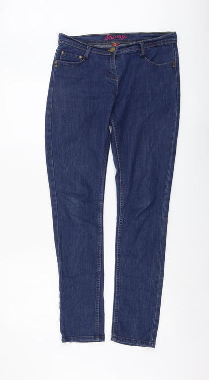 Denim & Co. Womens Beige Cotton Skinny Jeans Size 12 L31 in Regular Button