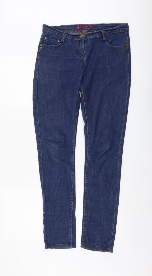 Denim & Co. Womens Beige Cotton Skinny Jeans Size 12 L31 in Regular Button