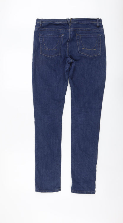 Denim & Co. Womens Beige Cotton Skinny Jeans Size 12 L31 in Regular Button