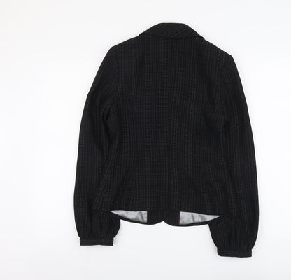 NEXT Womens Black Geometric Polyester Jacket Blazer Size 8