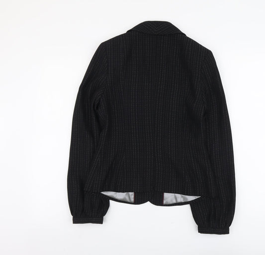 NEXT Womens Black Geometric Polyester Jacket Blazer Size 8