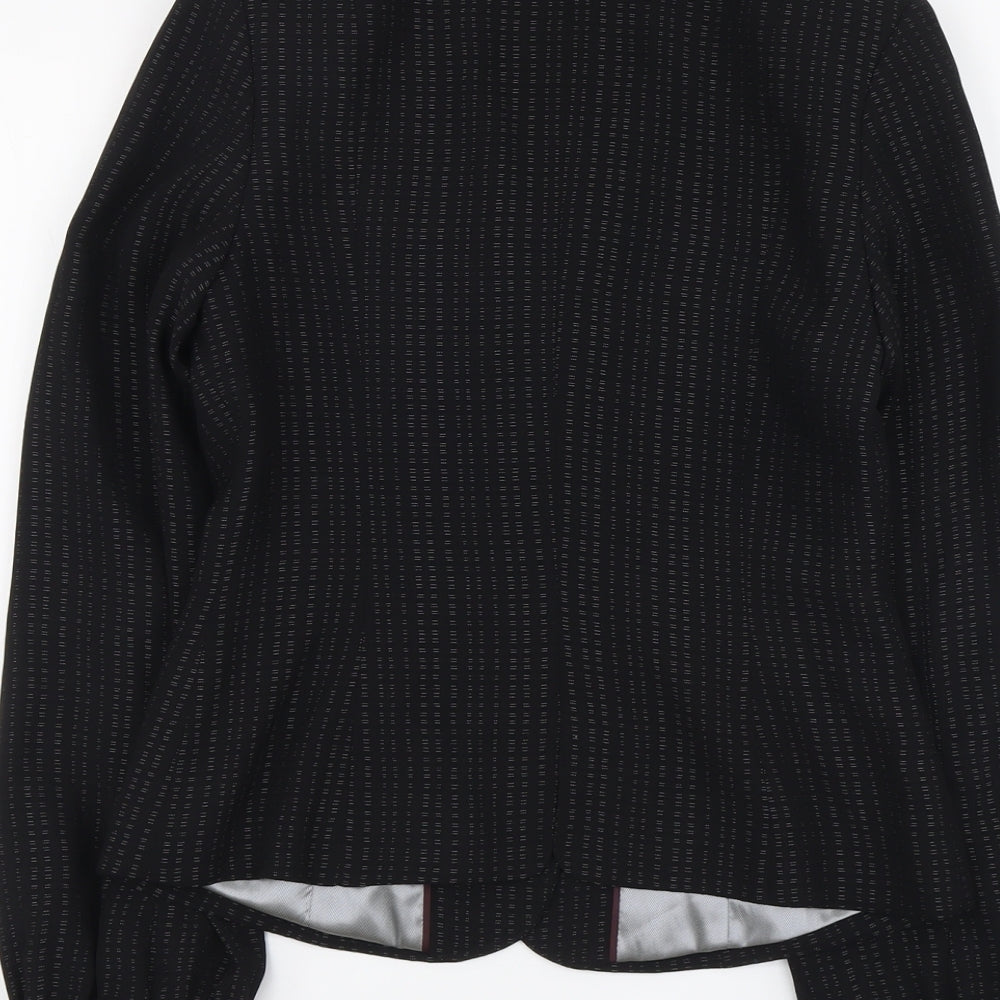 NEXT Womens Black Geometric Polyester Jacket Blazer Size 8