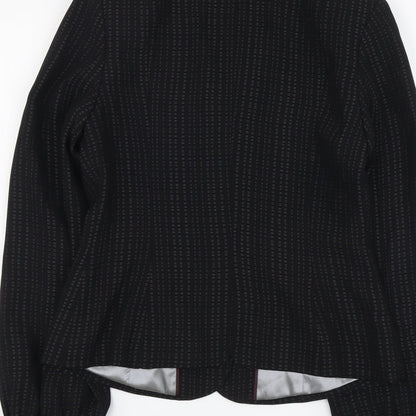 NEXT Womens Black Geometric Polyester Jacket Blazer Size 8