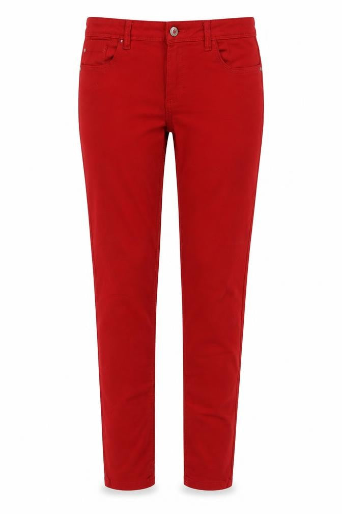 Womens UK Size 8 Zara Regular Fit Skinny Red Jeans