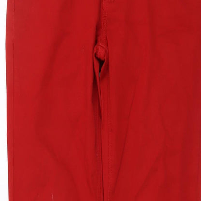 Zara Womens Red Cotton Skinny Jeans Size 8 L30 in Regular Button
