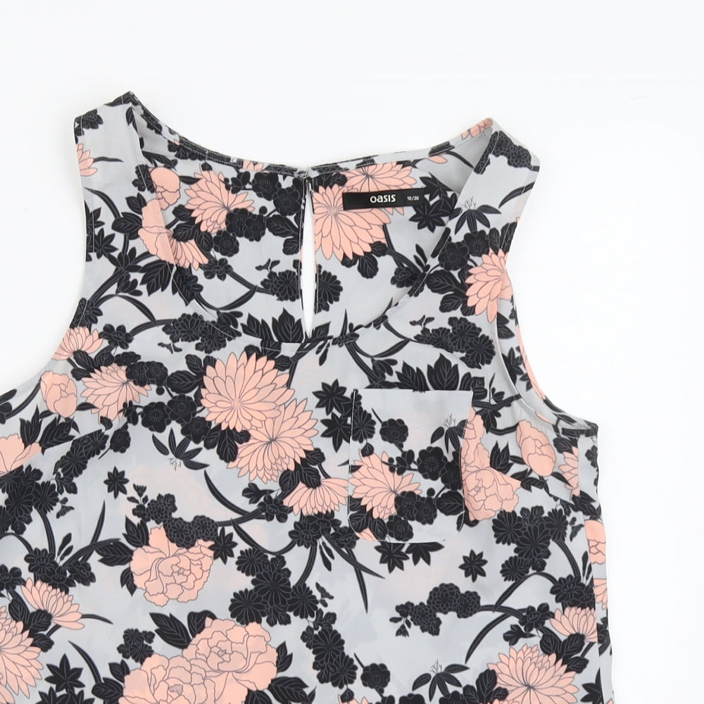 Womens UK Size 10 Oasis Multicoloured Basic Tank