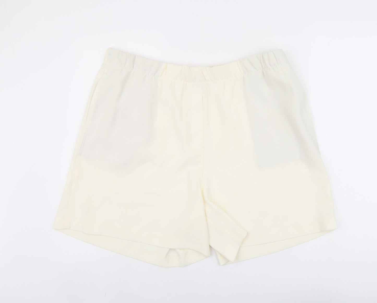 Marks and Spencer Womens Ivory Polyester Bermuda Shorts Size 20 L5 in Regular Pull On