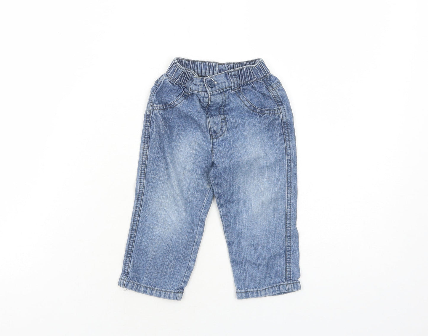 George Boys Blue Cotton Jogger Jeans Size 6-9 Months L50 cm Button