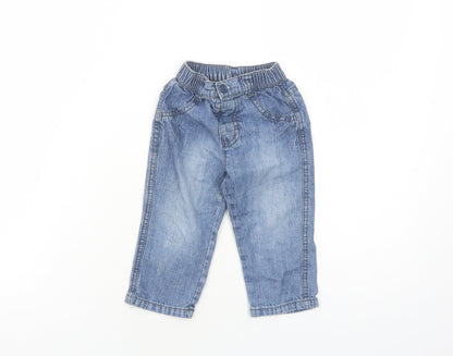 George Boys Blue Cotton Jogger Jeans Size 6-9 Months L50 cm Button