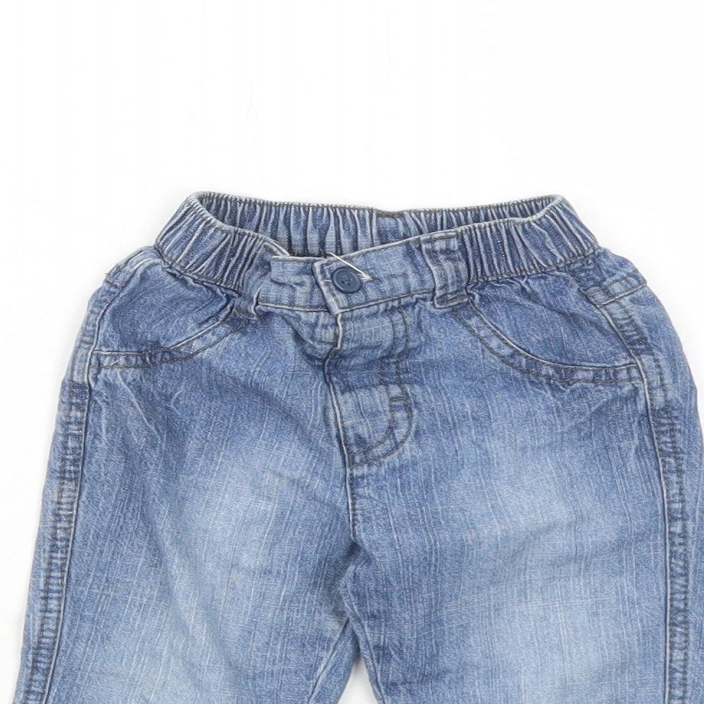 George Boys Blue Cotton Jogger Jeans Size 6-9 Months L50 cm Button