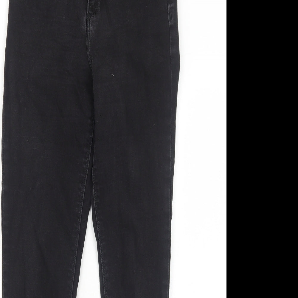 River Island Womens Black Cotton Straight Jeans Size 8 Regular Zip