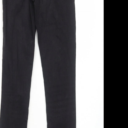 River Island Womens Black Cotton Straight Jeans Size 8 Regular Zip