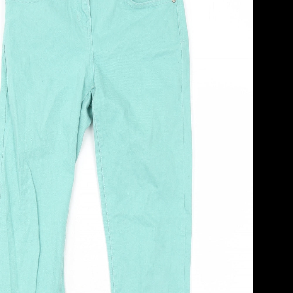 Falmer Womens Green Cotton Straight Jeans Size 10 Regular Zip