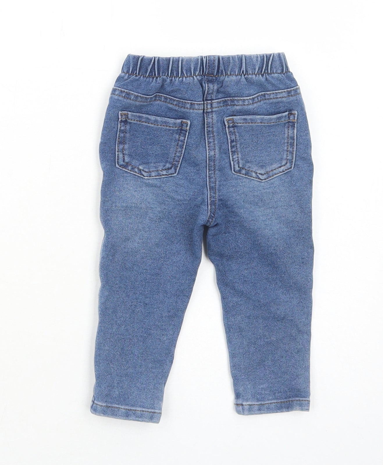Matalan Girls Blue Cotton Jogger Jeans Size 9-12 Months L50 cm Pullover