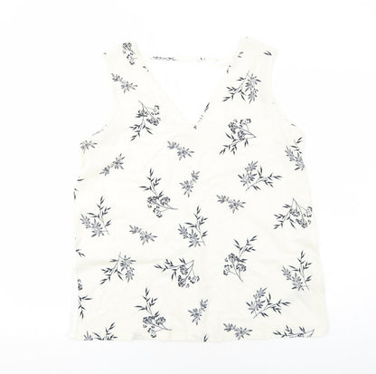 Womens UK Size 16 Marks and Spencer Ivory Basic Tank
