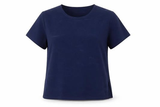Womens UK Size 10 C&A Blue Basic T-Shirt